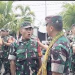 Para Babinsa Kodim Sarko saat menyambut kedatangan Pangdam II Sriwijaya. (DETAIL/Daryanto)